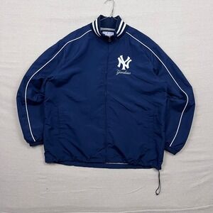 New York Yankees Baseball Jacket L Navy White Genuine Merchandise Carl Banks